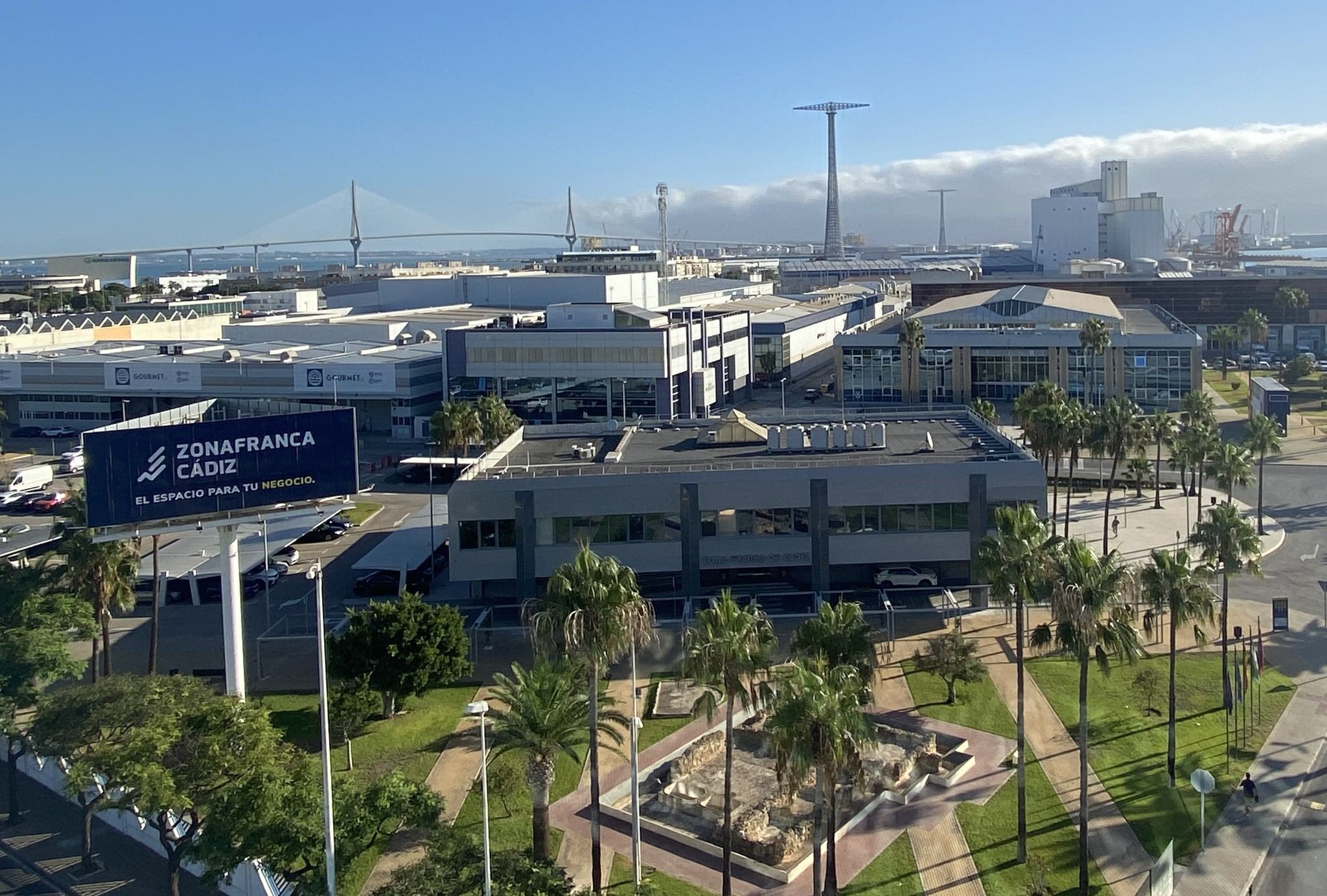 Vista aérea de la Zona Franca de Cádiz.