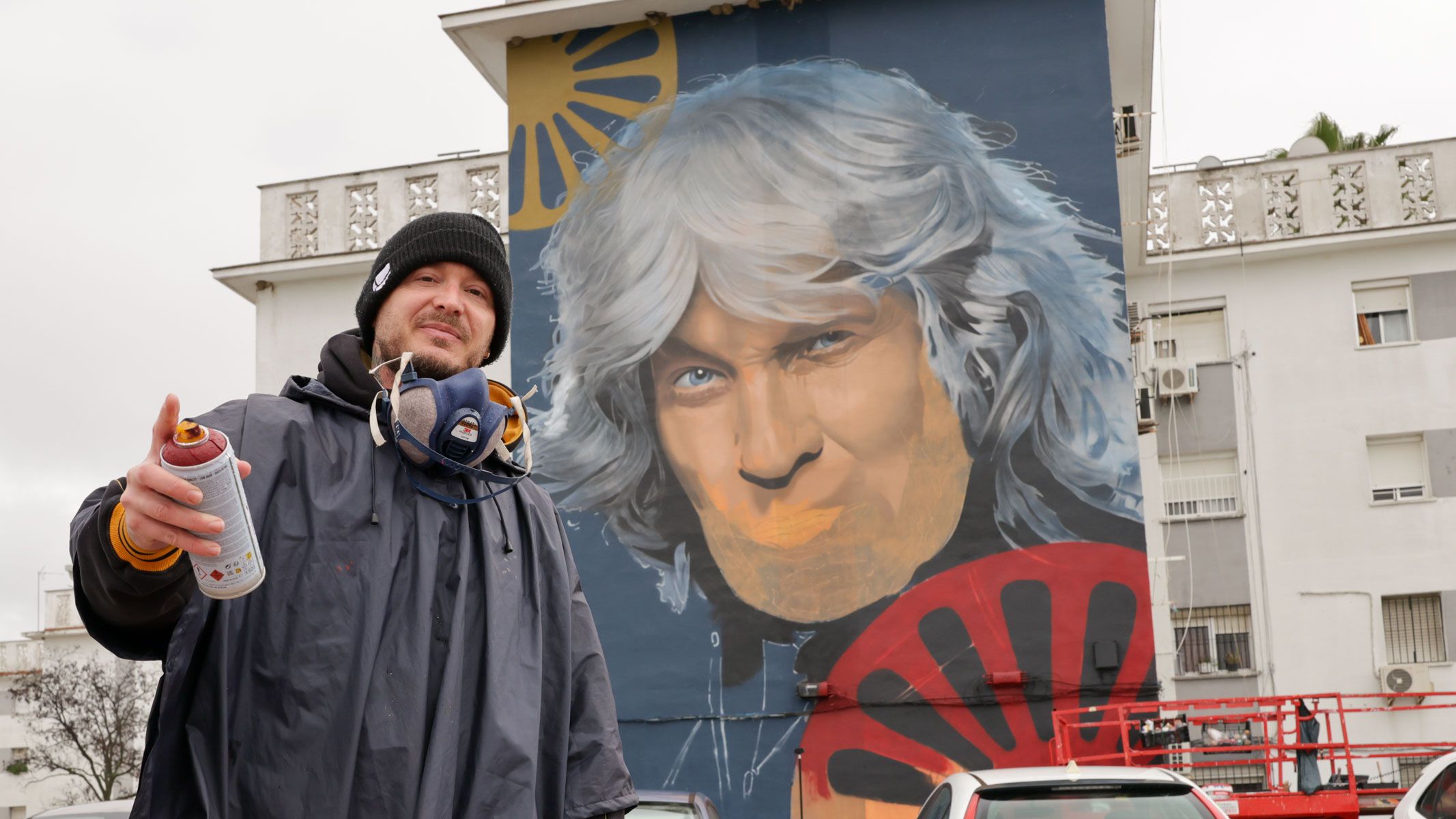 Cosa.V, con su mural de José Mercé al fondo.