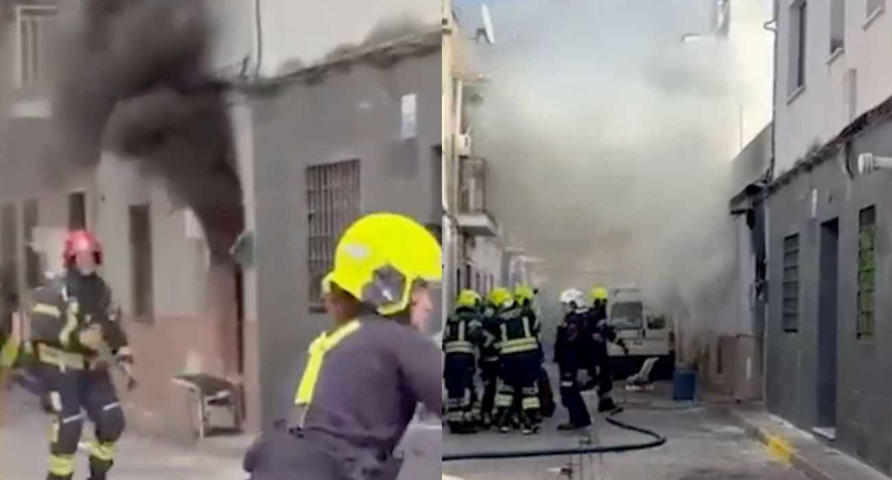 Dos imágenes del incendio.