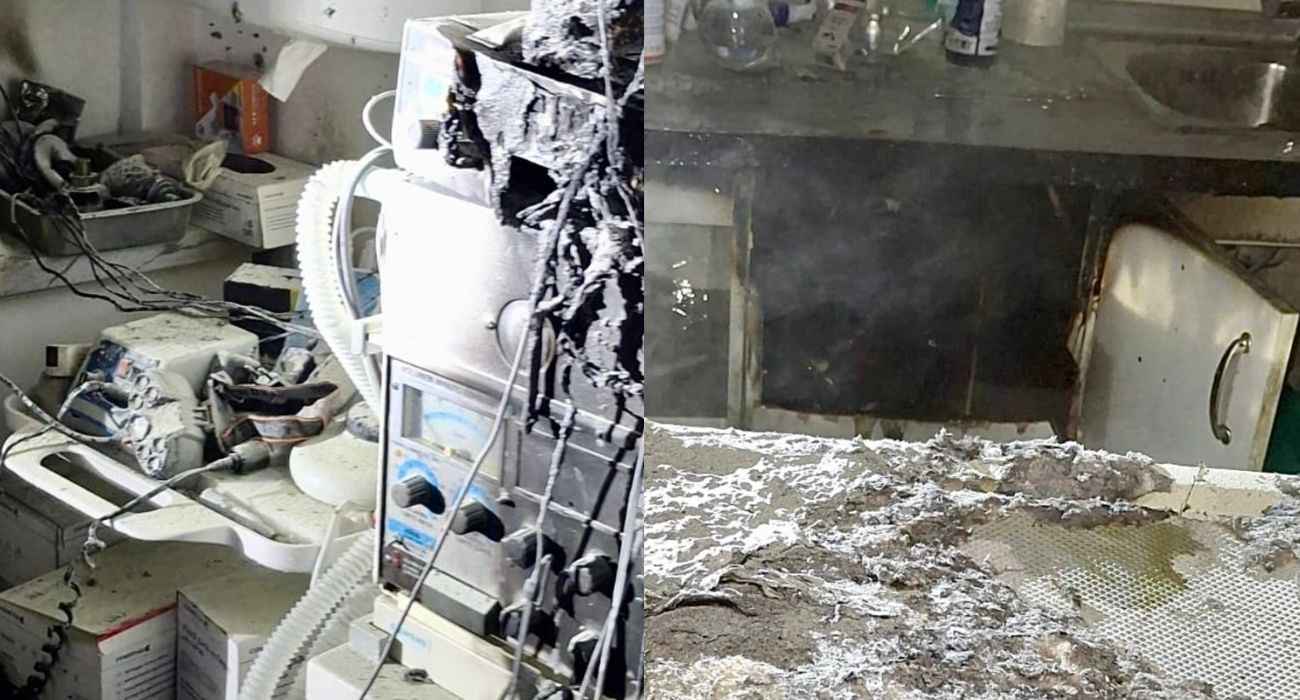 Dos imágenes del incendio.