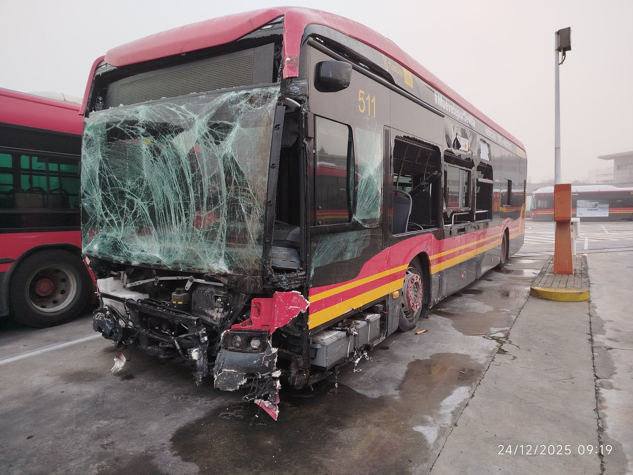 Estado del autobús de Tussam.