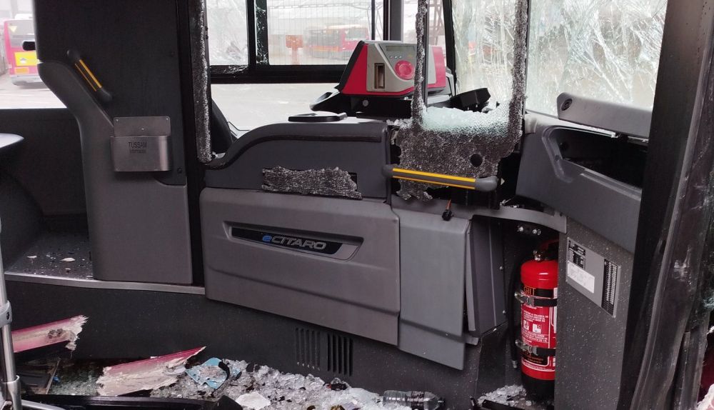 Interior del autobús de Tussam.