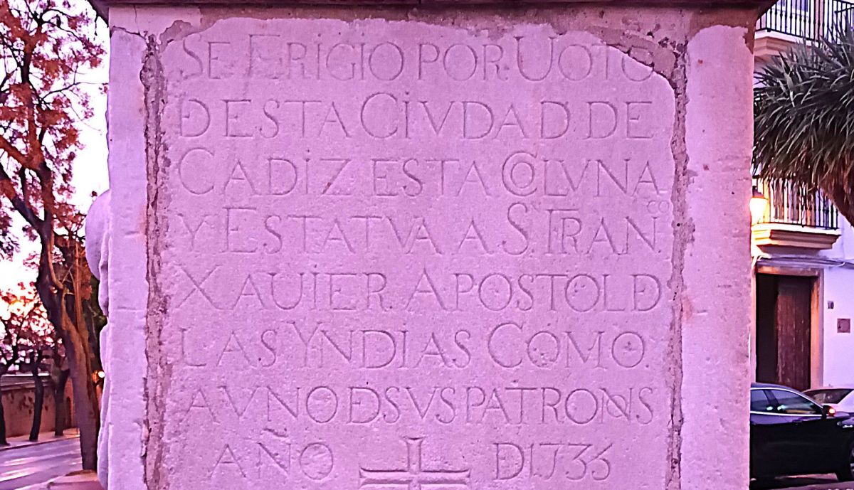 Pedestal triunfo de San Francisco Javier, lateral derecho..