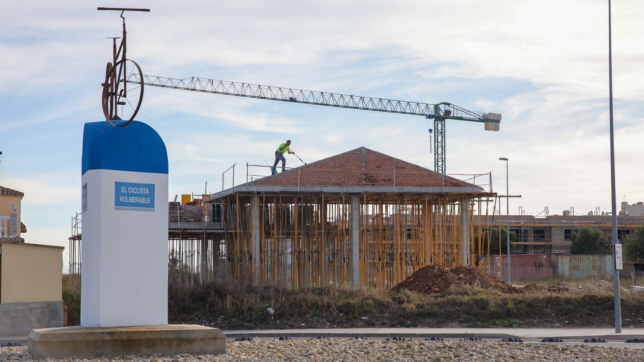 Una vivienda en construcción, en la zona Este de Jerez.