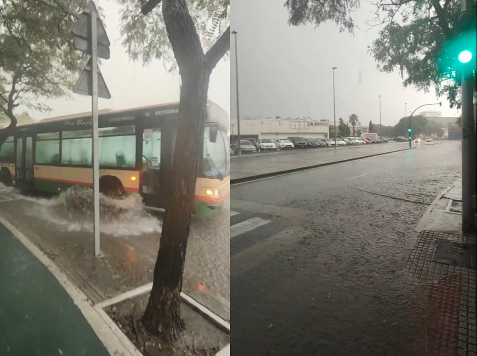 Acumulaciones de agua en Cádiz.