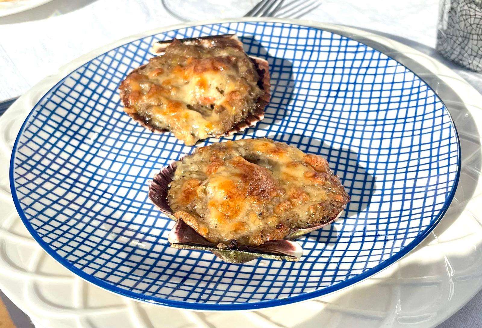 Vieiras gratinadas. Vieiras gratinadas.