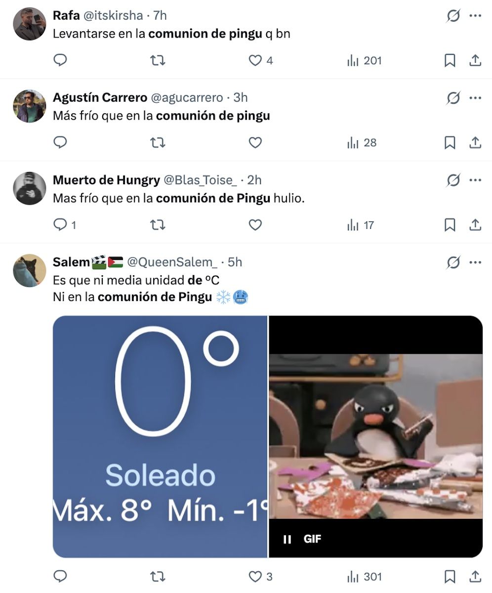 Los usuarios de X recuerdan a Pingu.