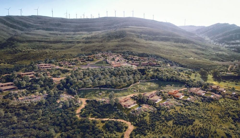 Recreación del ecohotel Las Piñas proyectado en Tarifa.