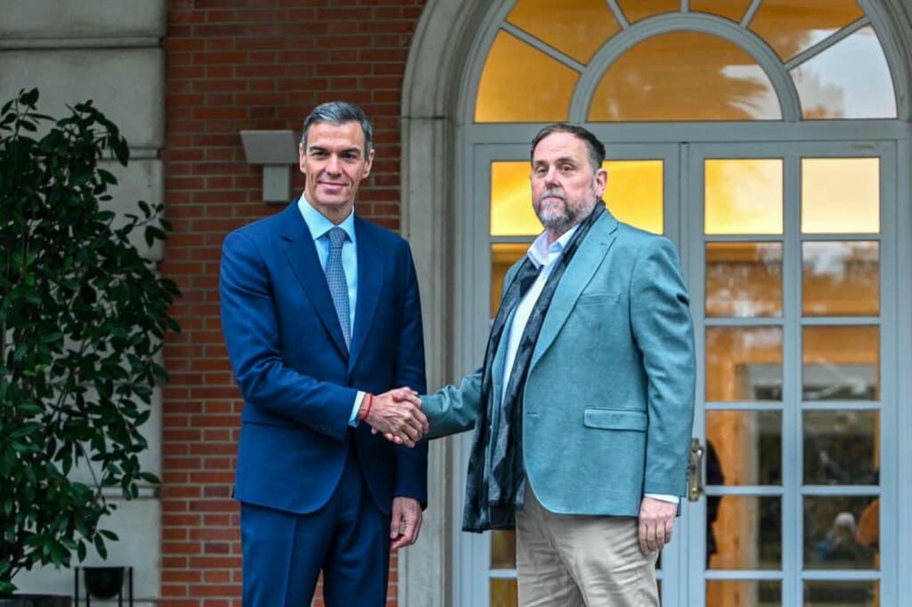 El acuerdo de financiación presentado en La Moncloa entre Junqueras y Sánchez.