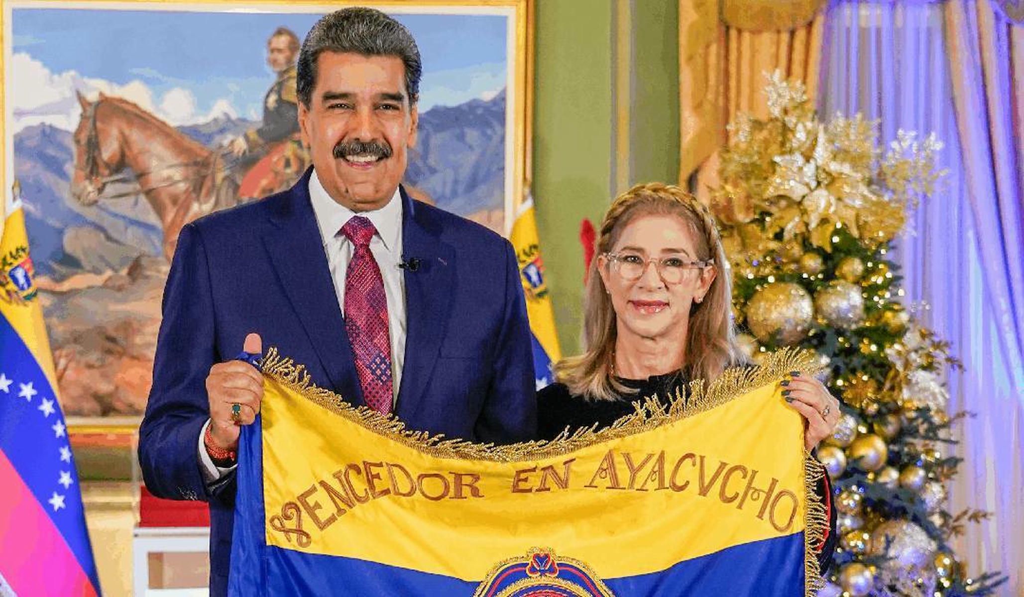 Nicolás Maduro y su esposa, Cilia Flores, este pasado 1 de enero.