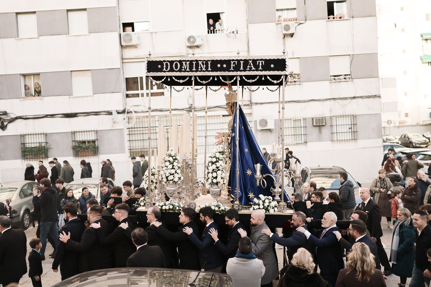Un momento de la procesión de la Virgen de la Salud de los Enfermos, este sábado en Jerez.