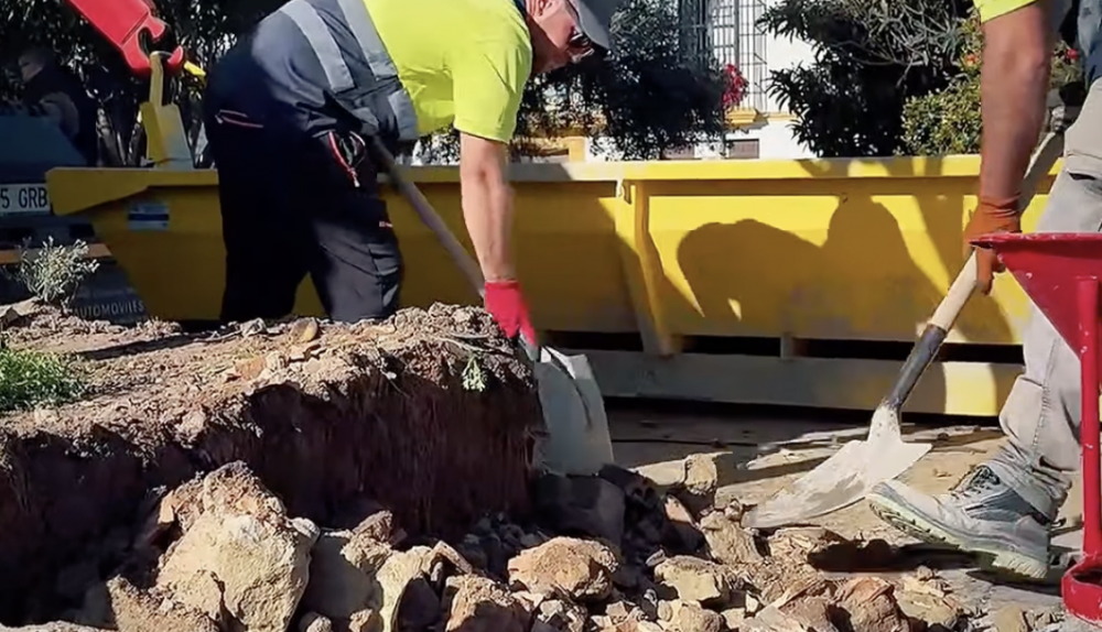 Obras en el parque Calderón en El Puerto.