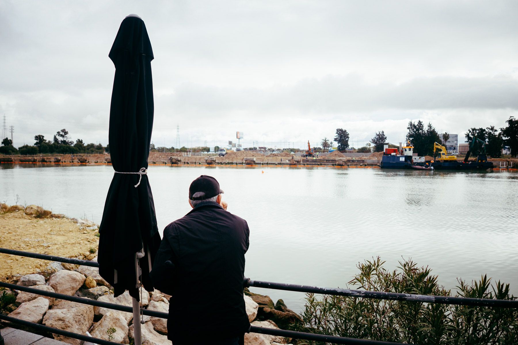 Obras de la nueva pasarela sobre el río Guadalete en El Puerto, uno de los proyectos de Germán Berdo. Obras de la nueva pasarela sobre el río Guadalete en El Puerto, uno de los proyectos de Germán Berdo.