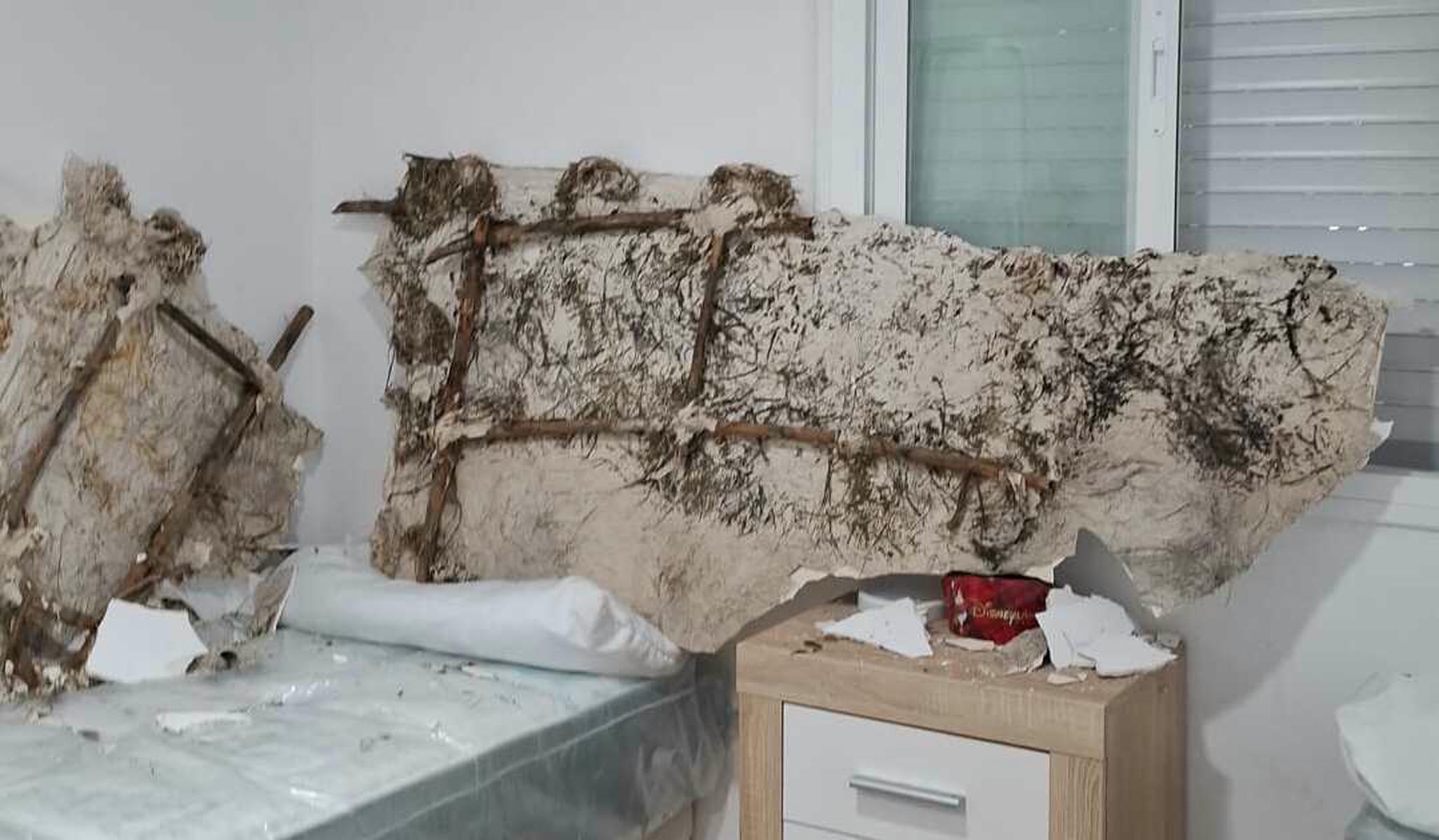 La caída del techo en La Asunción.