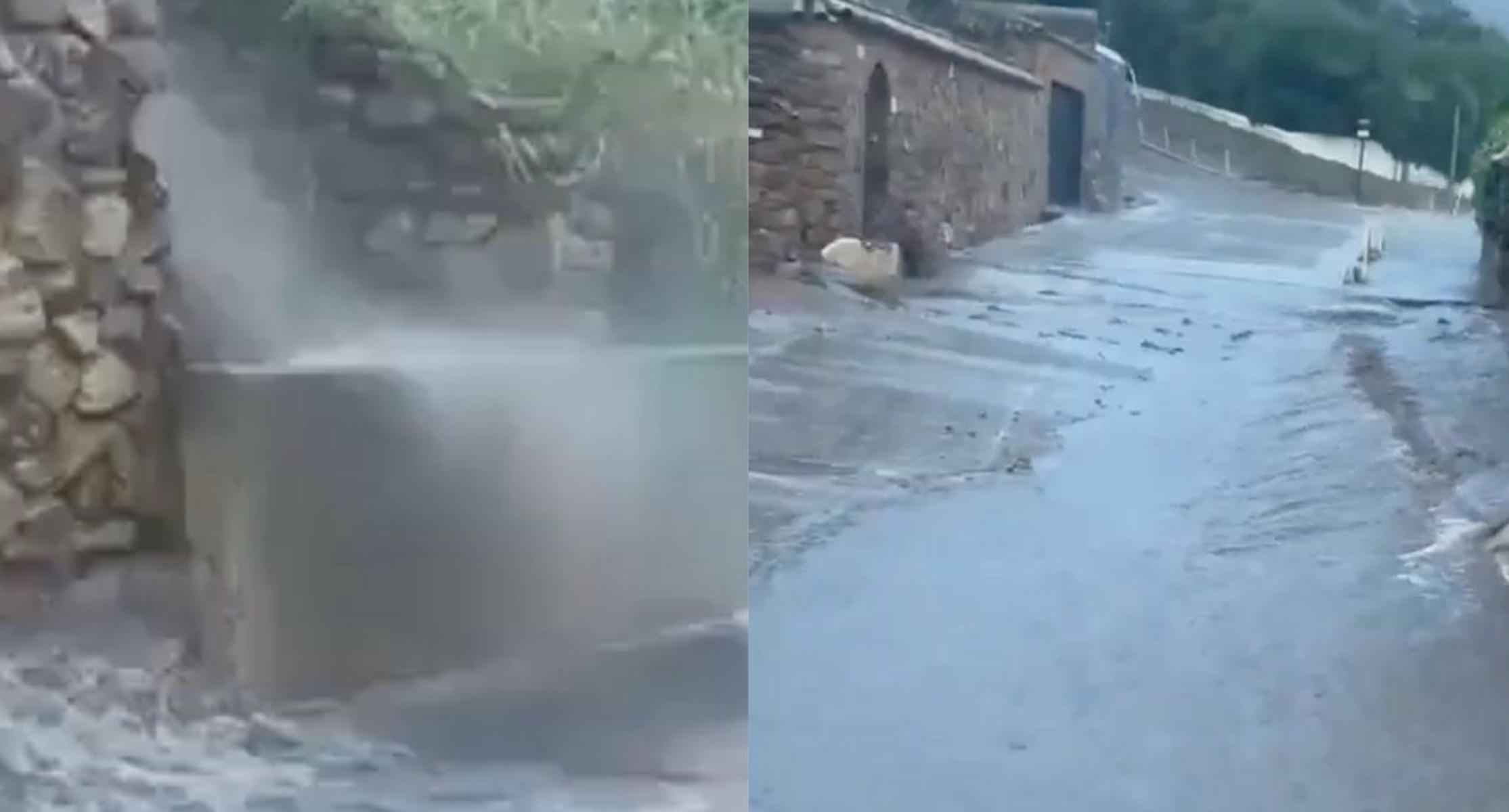 Dos imágenes de la tormenta en Atlanterra, Zahara de los Atunes.