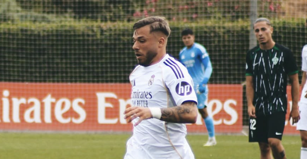 Álvaro Leiva, en un partido con el Real Madrid Castilla.