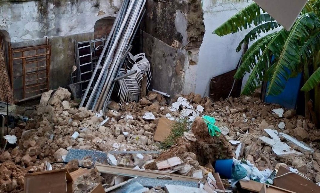 Estado de la casa de Medina tras el derrumbe de este sábado.