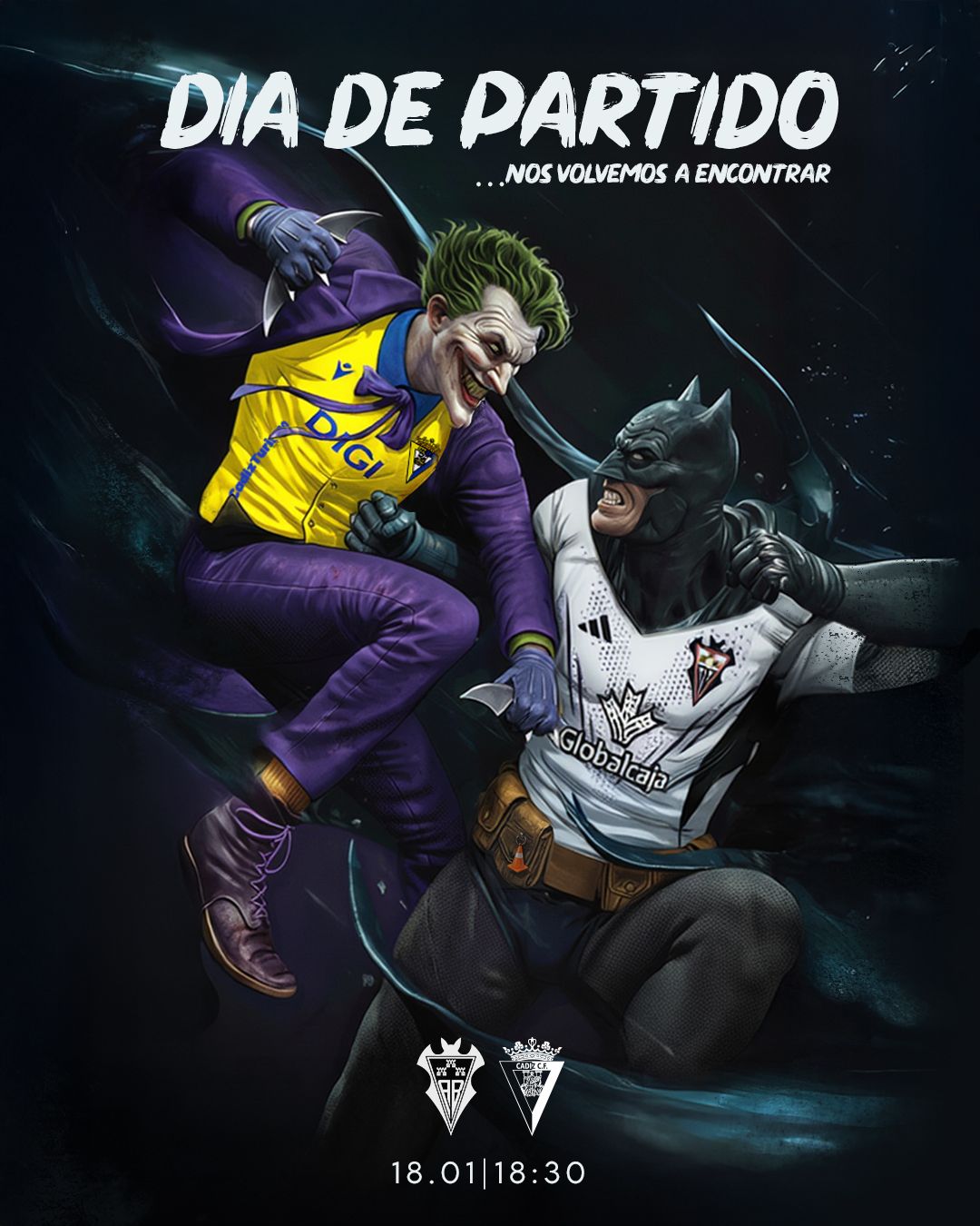 El cartel del partido entre el Cádiz CF y el Albacete.