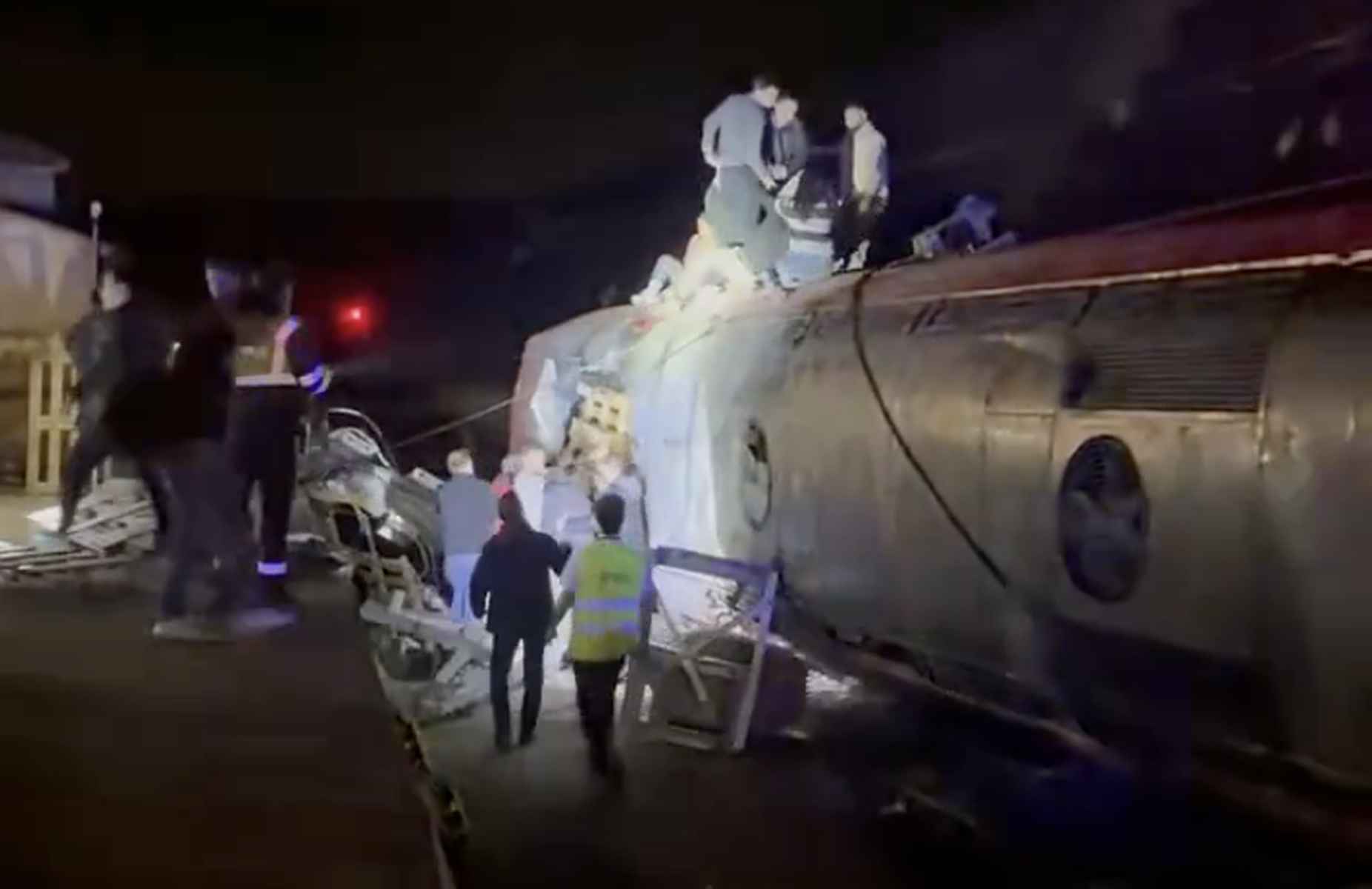 Imagen de uno de los trenes que ha descarrilado.