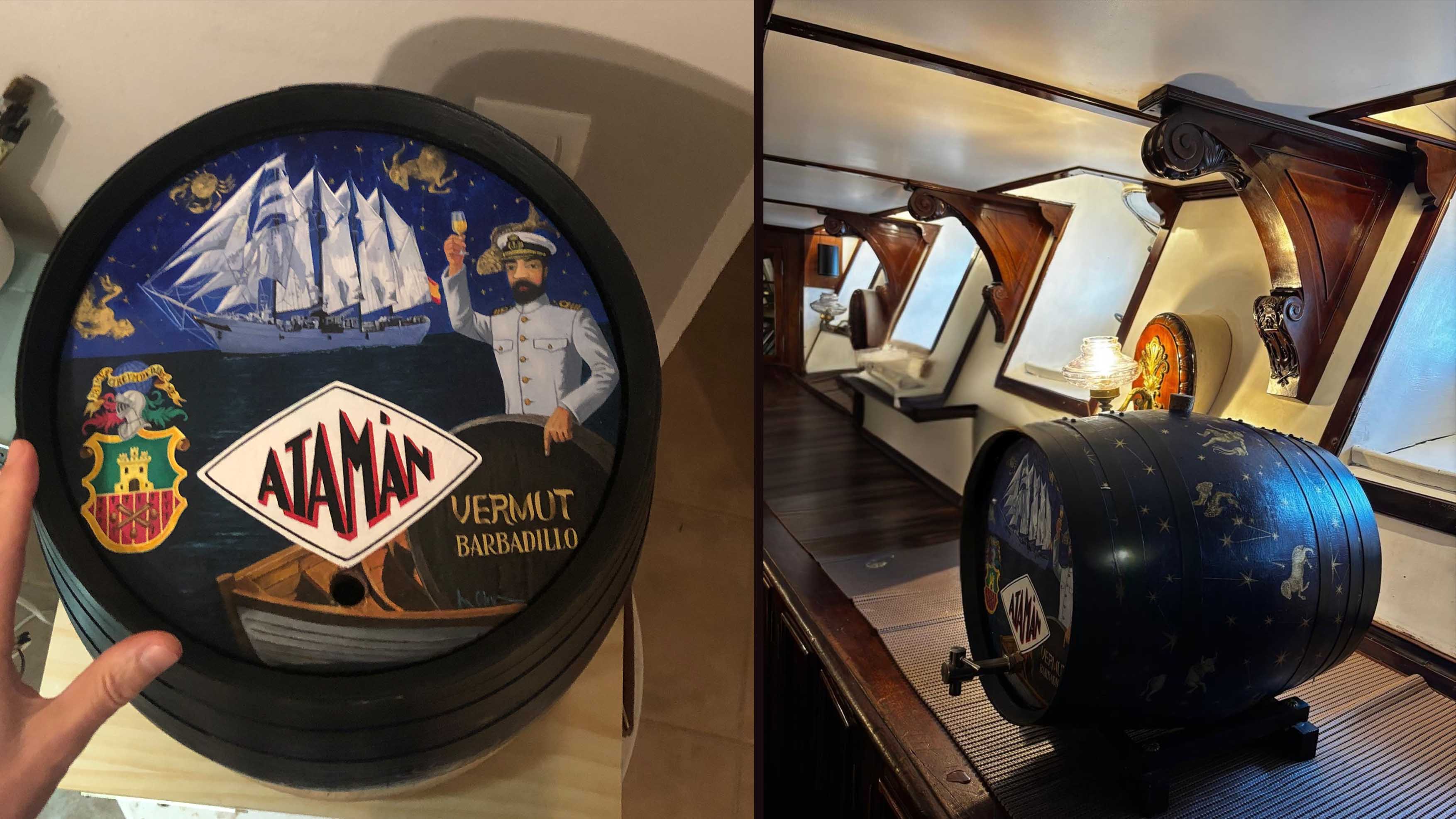 El vermú Atamán, invitado estrella del buque Juan Sebastián de Elcano en su nuevo viaje.