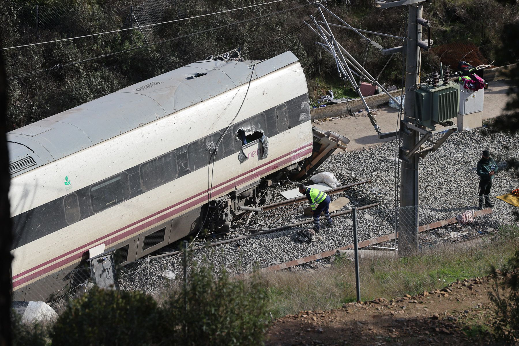 Alvia siniestrado en Adamuz, en una imagen del pasado martes.