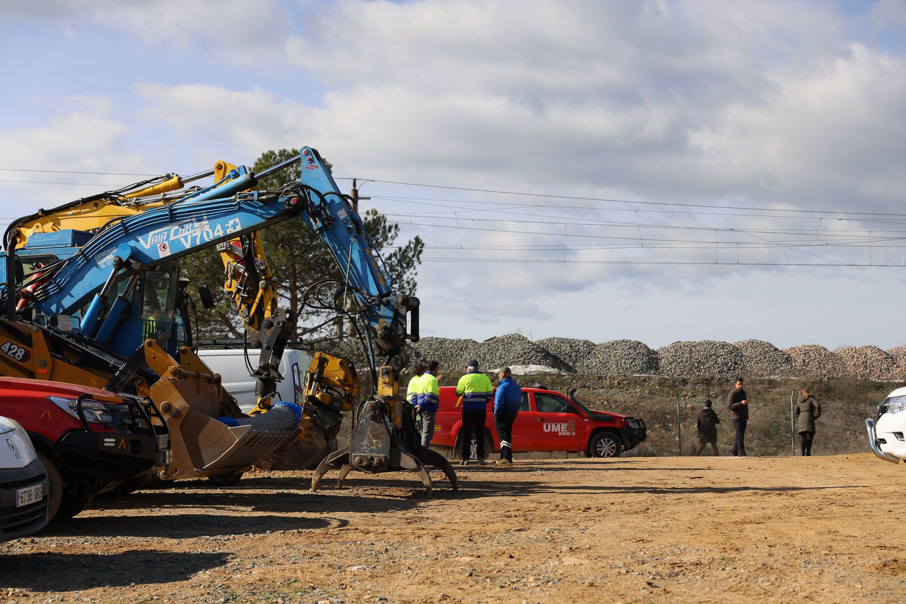 Trabajos en la zona del accidente de Adamuz.
