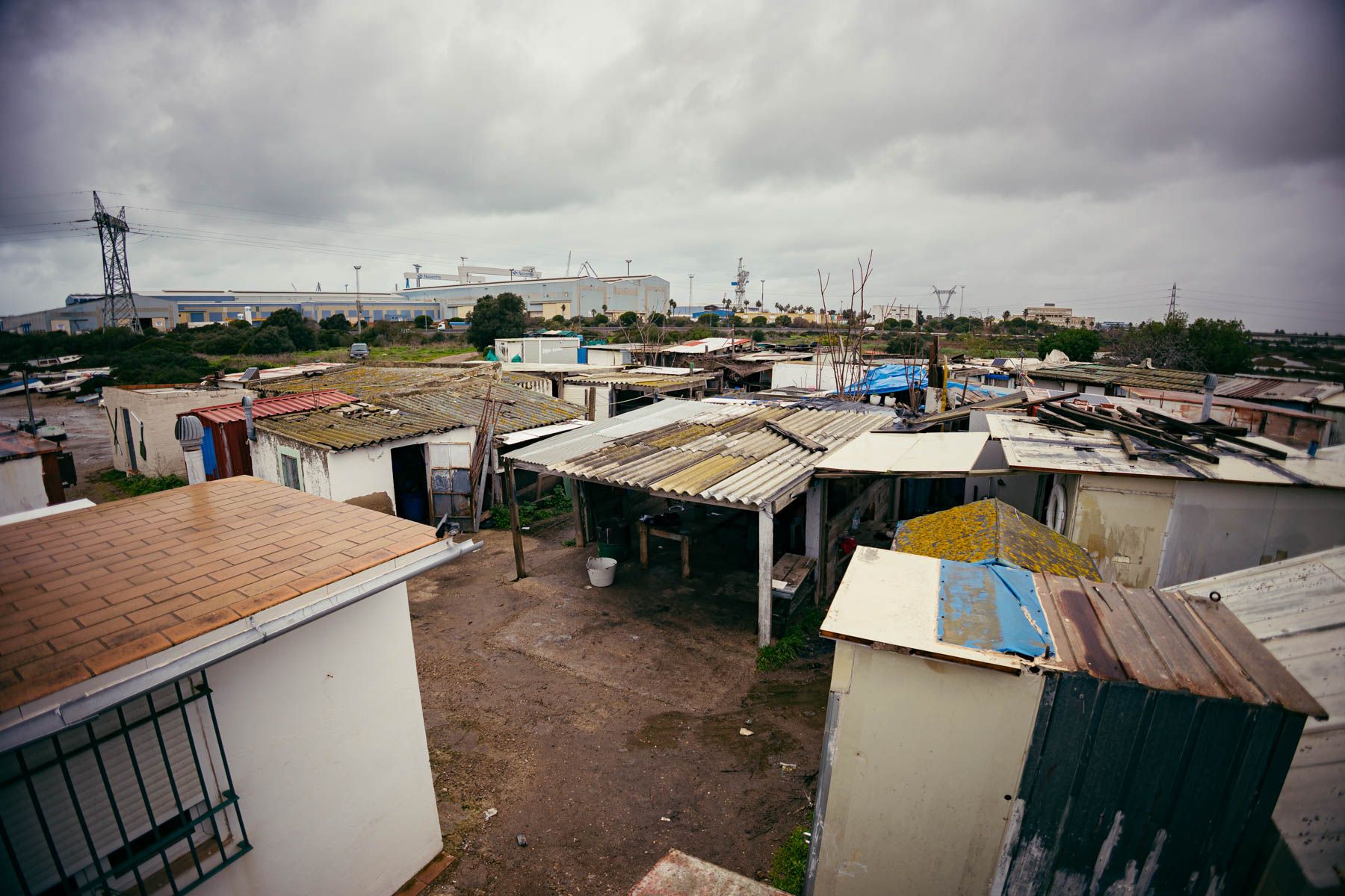 Casetas de pescadores de la Isla del Trocadero de Puerto Real.
