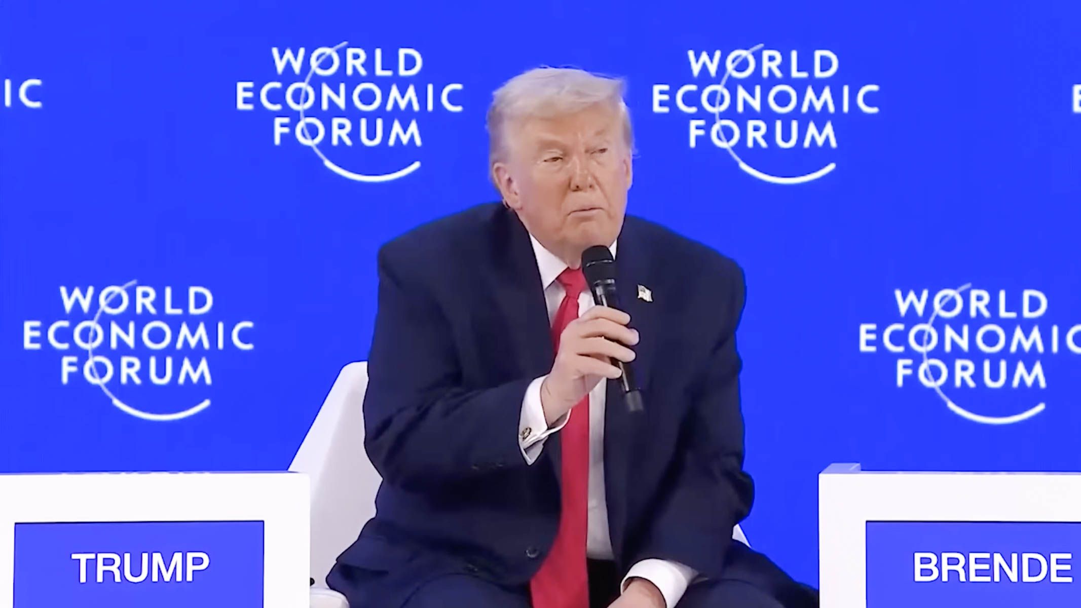 Donald Trump, durante su intervención oficial en el Foro de Davos. Donald Trump, durante su intervención oficial en el Foro de Davos.