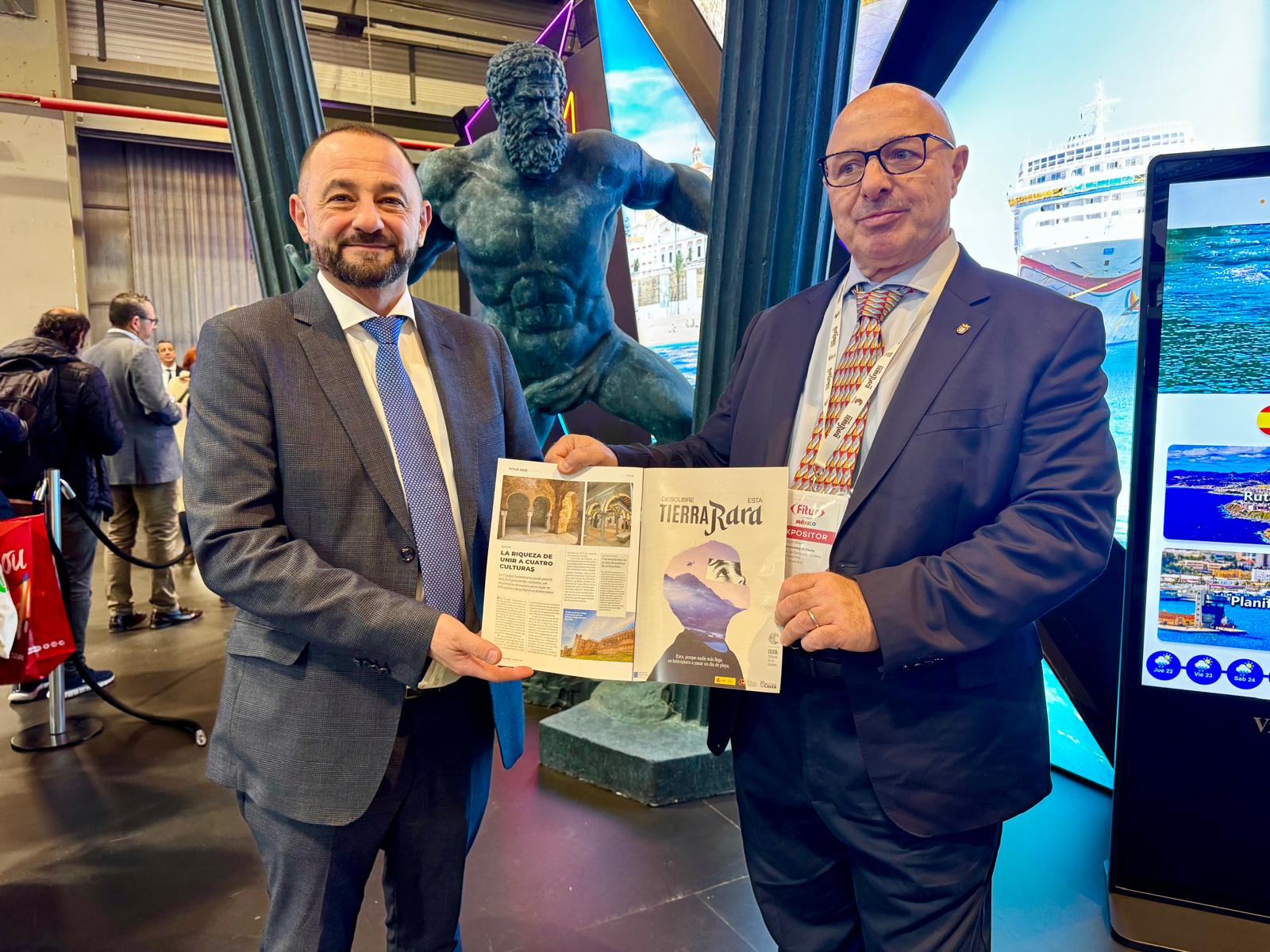 El consejero Nicola Cecchi encabeza la representación de Ceuta en esta cita, acompañado por el coordinador de Servicios Turísticos, Javier Lesmes