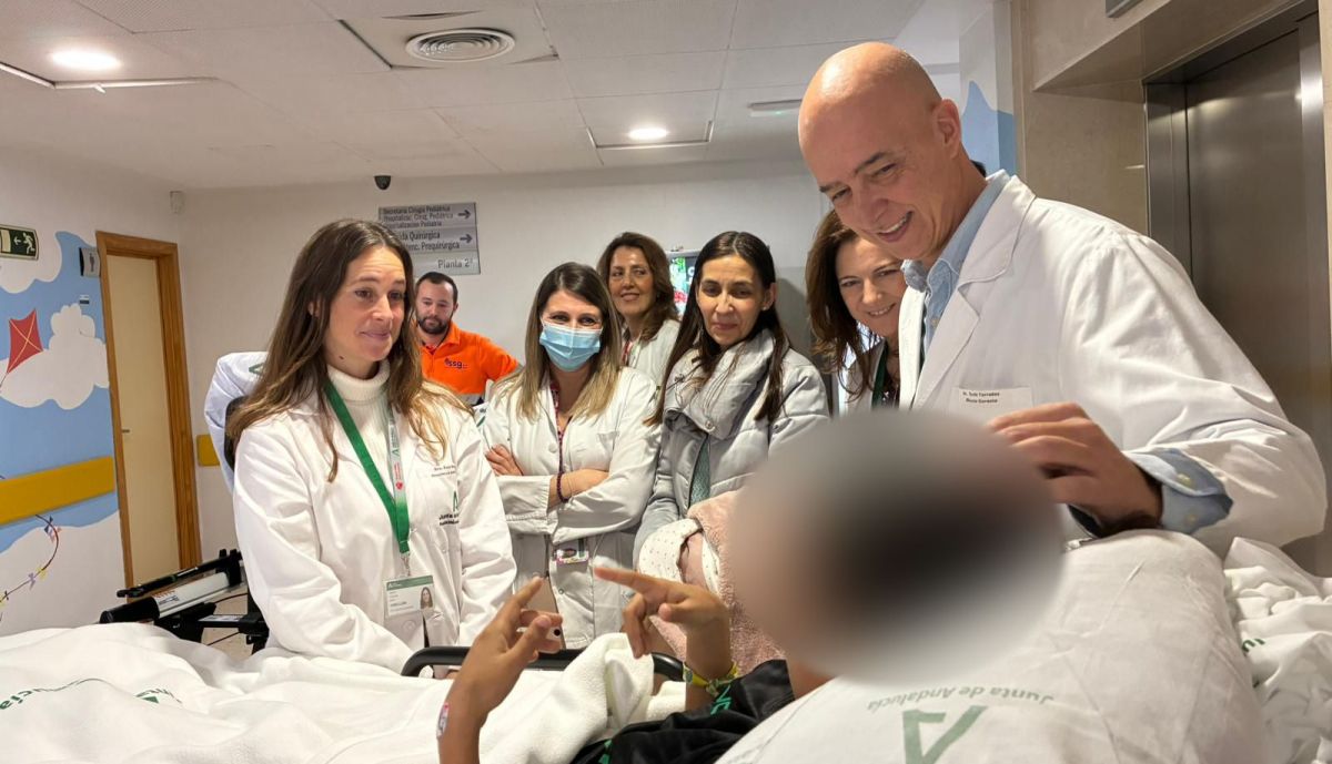 Momento de la salida del hospital.