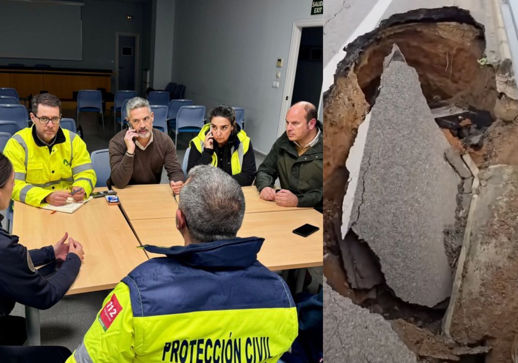 La reunión en Rota por el enorme socavón.