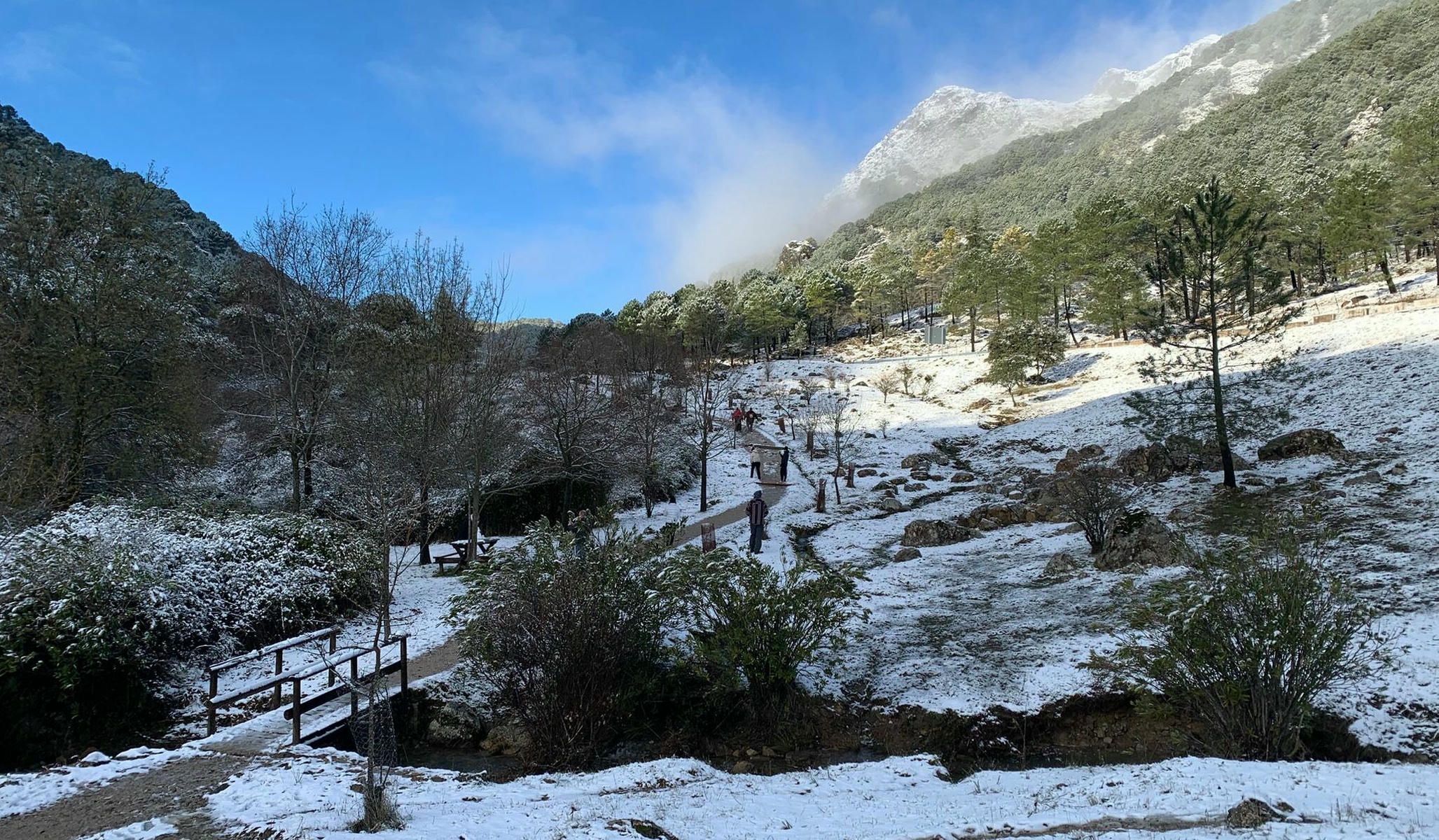 Imágenes del sendero Camino de los Charcos de Grazalema tras el paso de la borrasca 'Ingrid'