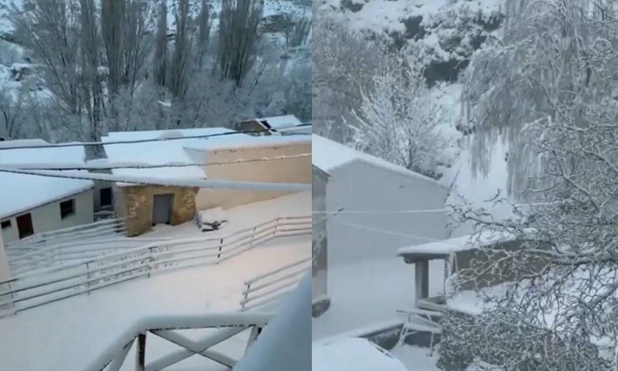 Espectacular nevada en diferentes pueblos de Jaén y Granada tras el paso de 'Ingrid'