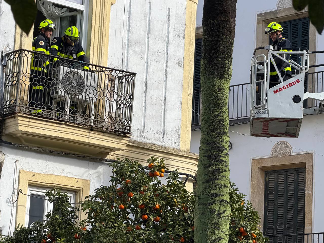 Efectivos de bomberos.