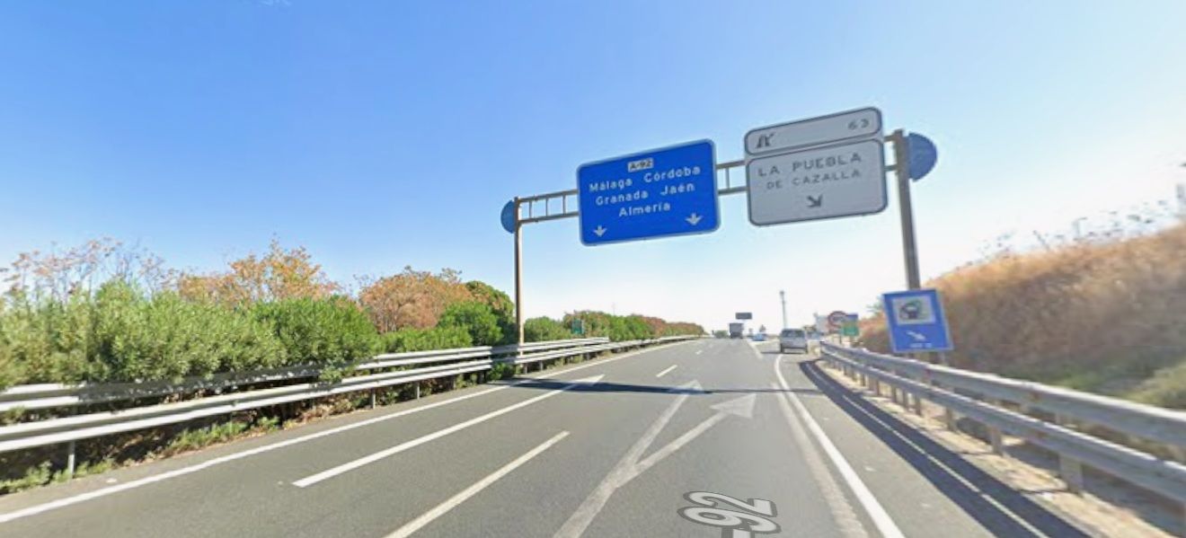 A 92 en La Puebla de Cazalla.