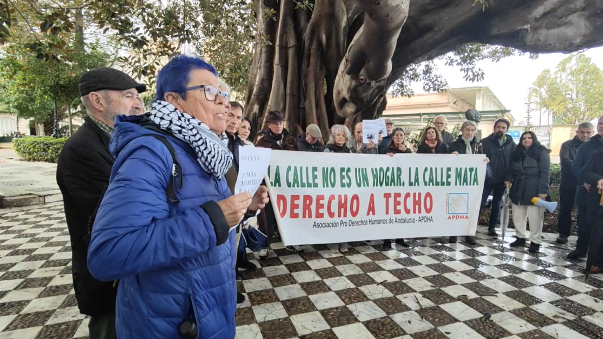 Concentración por las personas sin hogar.