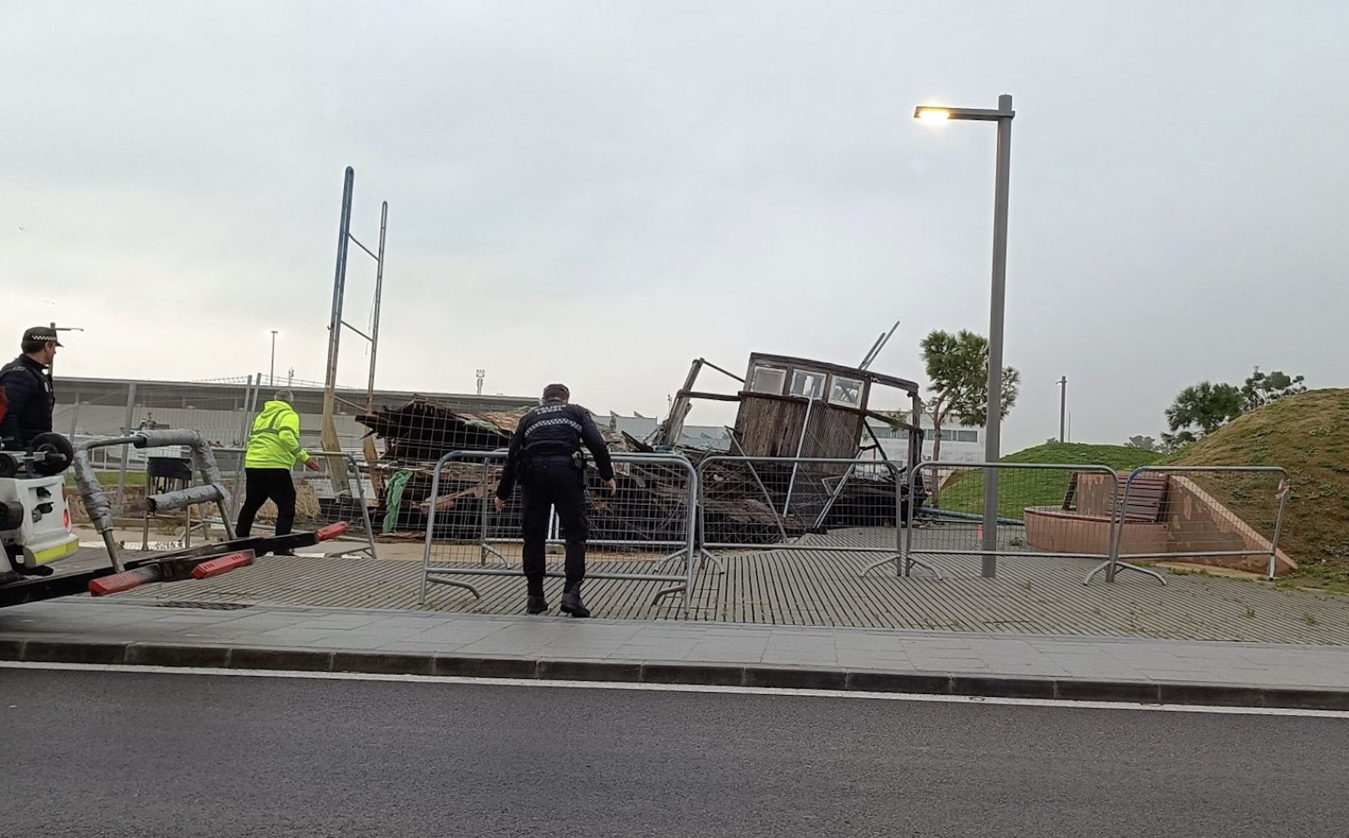 Una imagen del Vaporcito tras el temporal, compartida en Facebook.