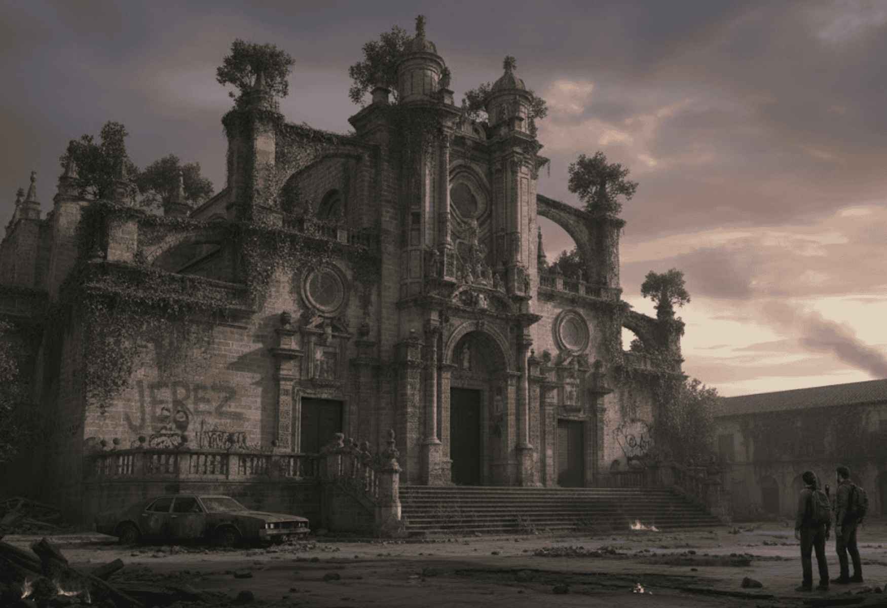 Una recreación de la Catedral de Jerez al estilo 'The Last of Us'.