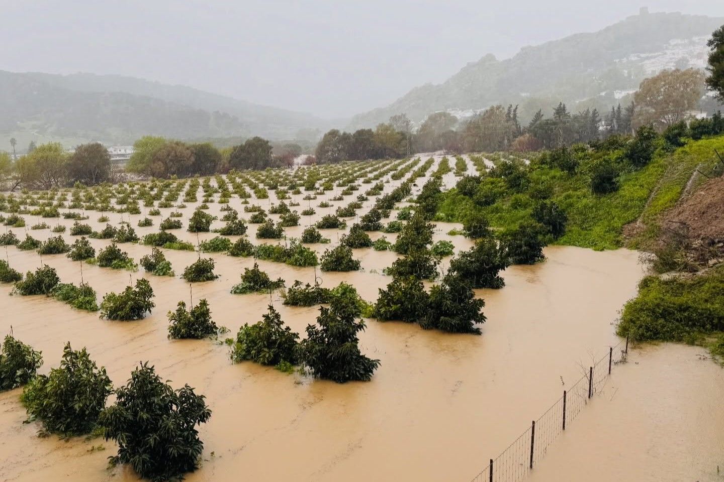 Desbordamiento del río Hozgarganta,