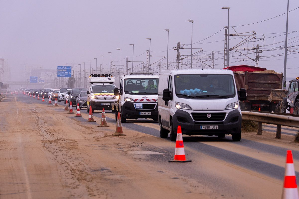 Dunas autovia arena Cádiz carretera