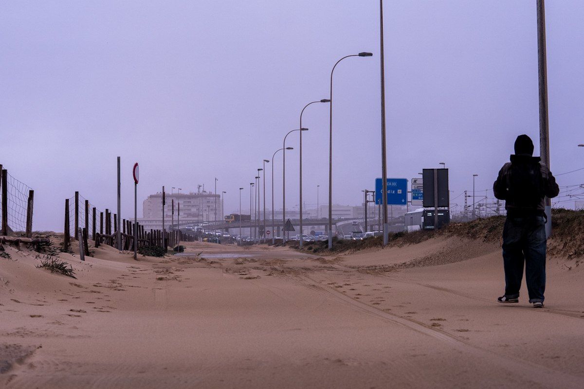 Estado de la CA-33 por el paso de la borrasca 'Kristin'.