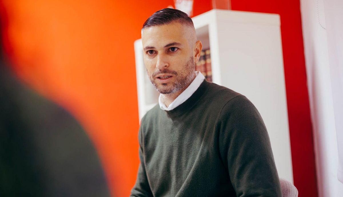 El diputado provincial, durante la entrevista.