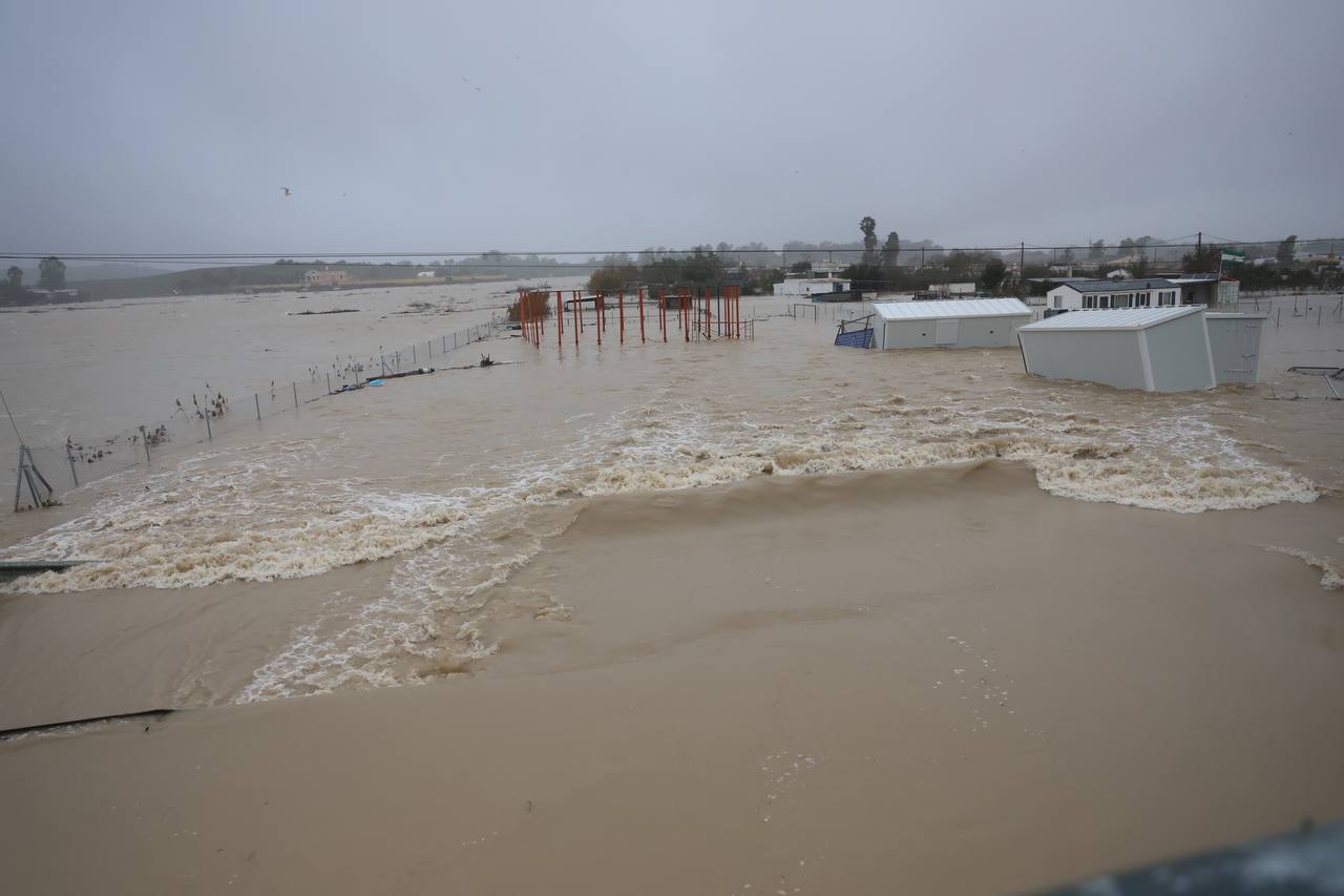 Desborde del Guadalete por el temporal. 