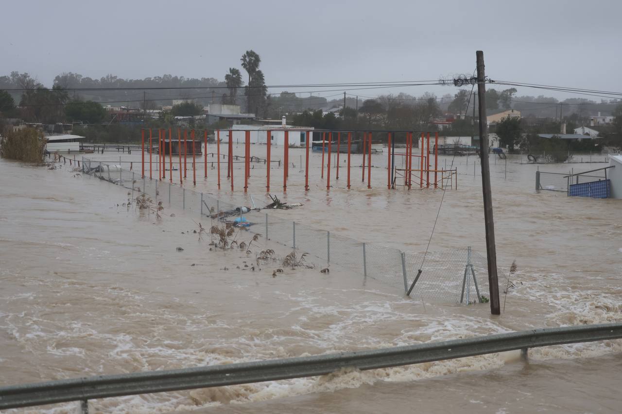 Otra imagen del desborde del Guadalete.