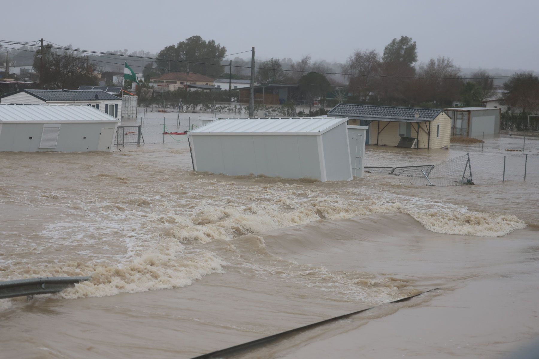 Inundaciones estos días en el Jerez rural tras la borrasca 'Kristin'.