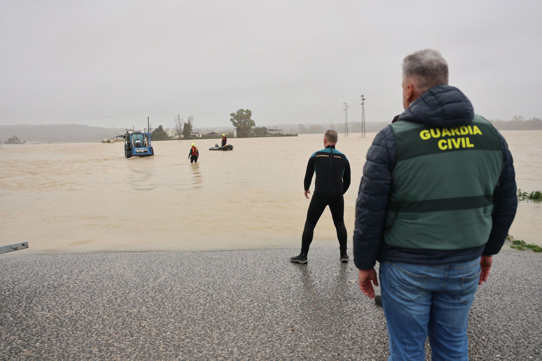 Desalojos en la zona del Jerez rural por la borrasca 'Kristin'. Desalojos en la zona del Jerez rural por la borrasca 'Kristin'.