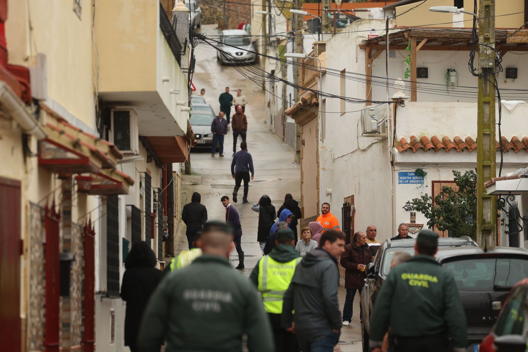 Una imagen del desalojo de familias en el Jerez rural debido a las consecuencias de la borrasca Kristin. 