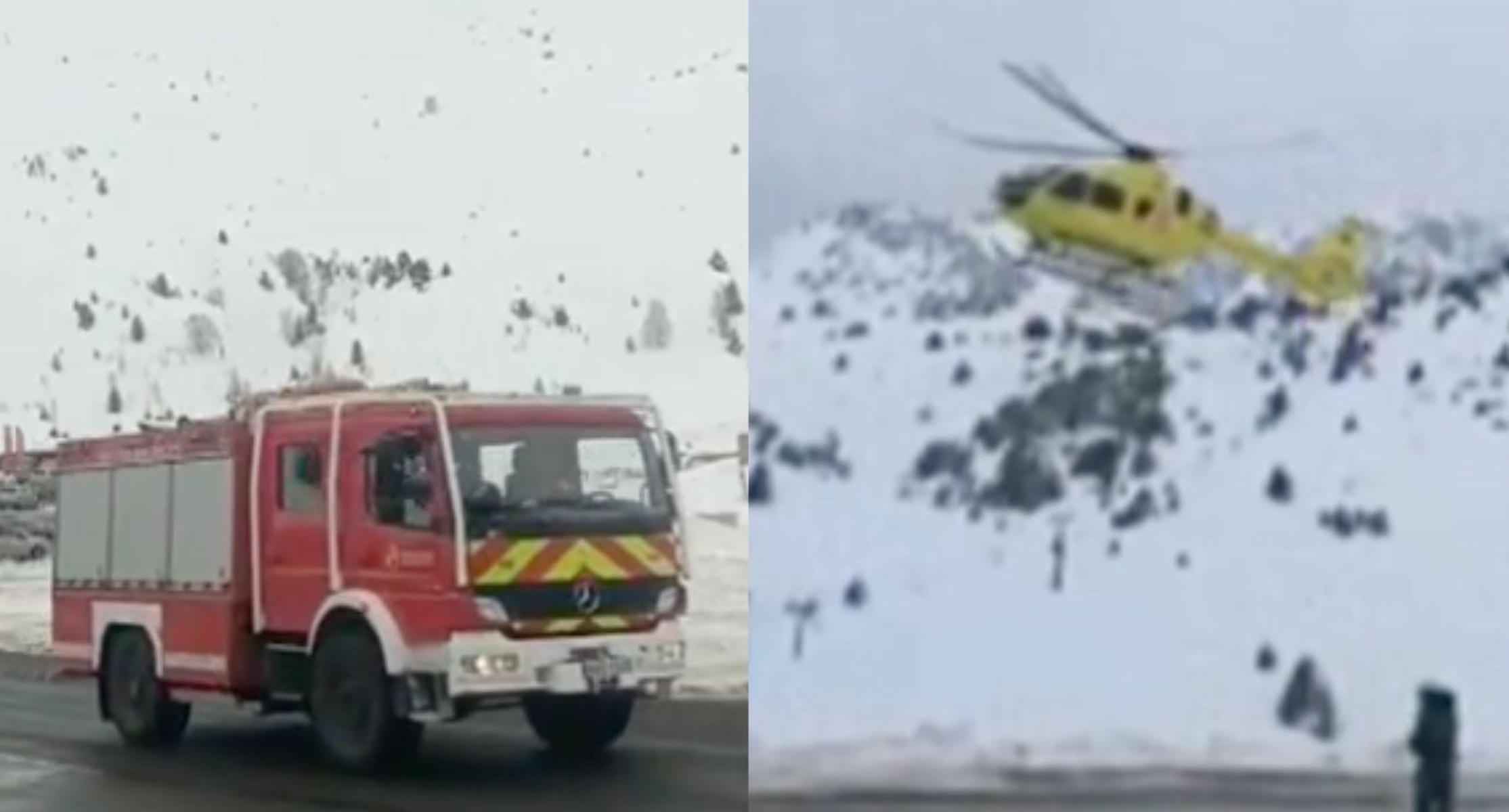 Dos imágenes de los efectivos desplazados para el rescate.