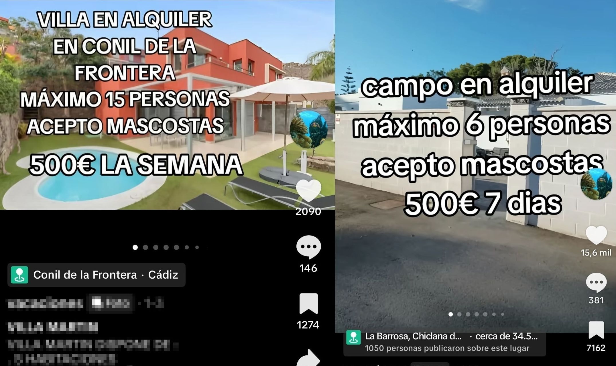 Algunos de los anuncios que denuncian los usuarios. 