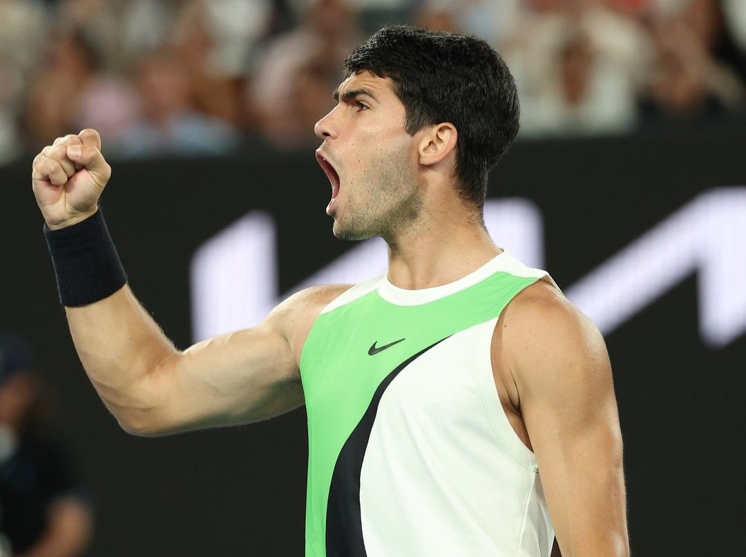Carlos Alcaraz en la final de Australia.